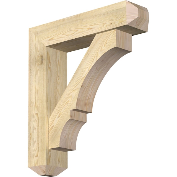Ekena Millwork Balboa Craftsman Rough Sawn Bracket w/ Offset Brace, Douglas Fir, 8"W x 34"D x 38"H BKT0806X34X38BOA04RDF - main
